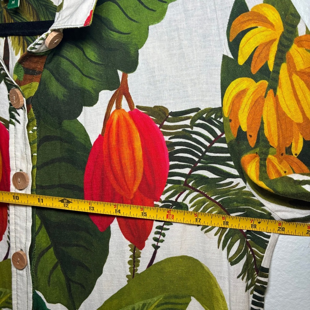Farm Rio Cocoa Forest Linen Jumpsuit Tropical Resortwear Maximalist Boho Medium - Picture 6 of 9